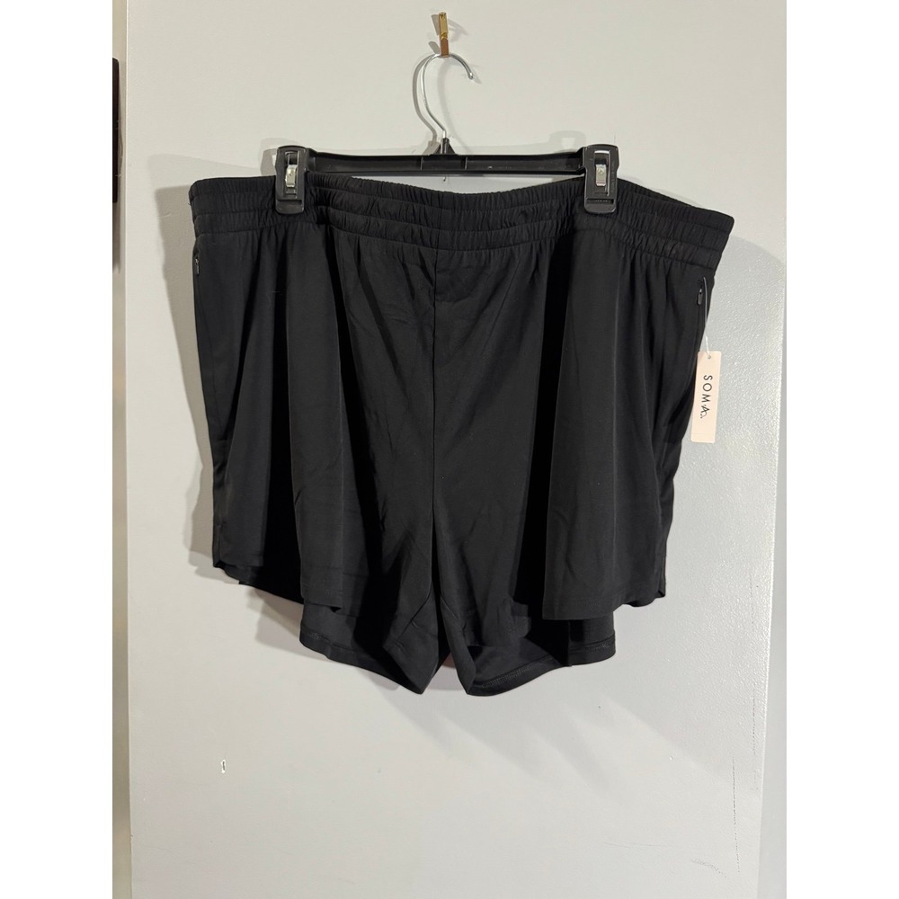 Soma NEW with tags 24/7 relaxed black shorts size XXL
